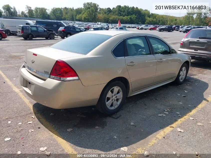 2010 Chevrolet Impala Lt VIN: 2G1WB5EK7A1166803 Lot: 40330893