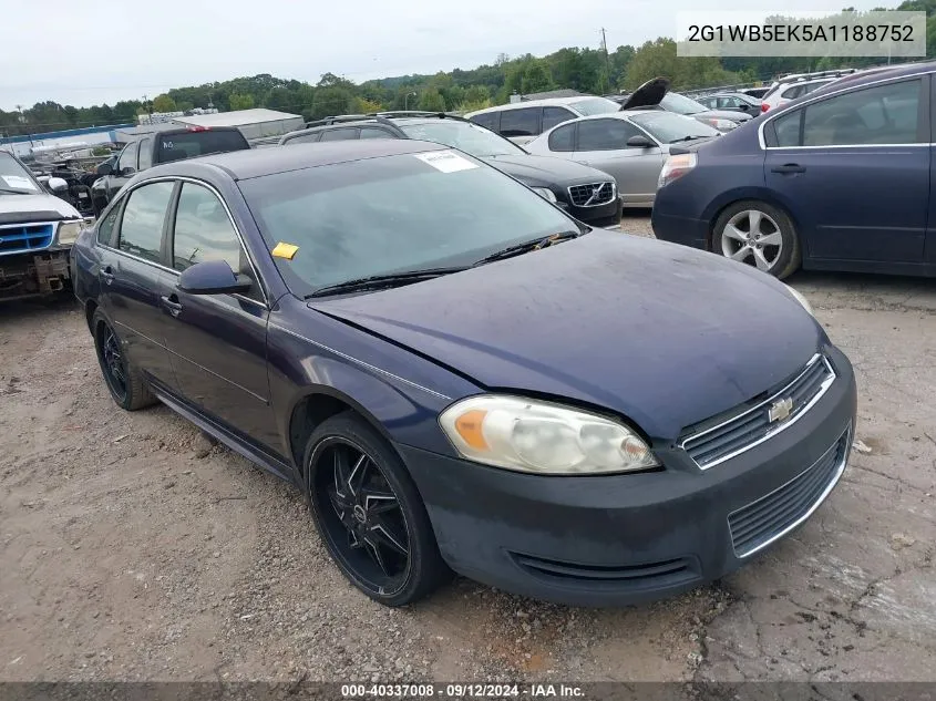 2G1WB5EK5A1188752 2010 Chevrolet Impala Lt