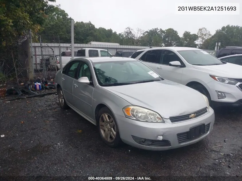 2010 Chevrolet Impala Lt VIN: 2G1WB5EK2A1251693 Lot: 40364809