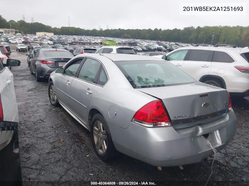 2010 Chevrolet Impala Lt VIN: 2G1WB5EK2A1251693 Lot: 40364809