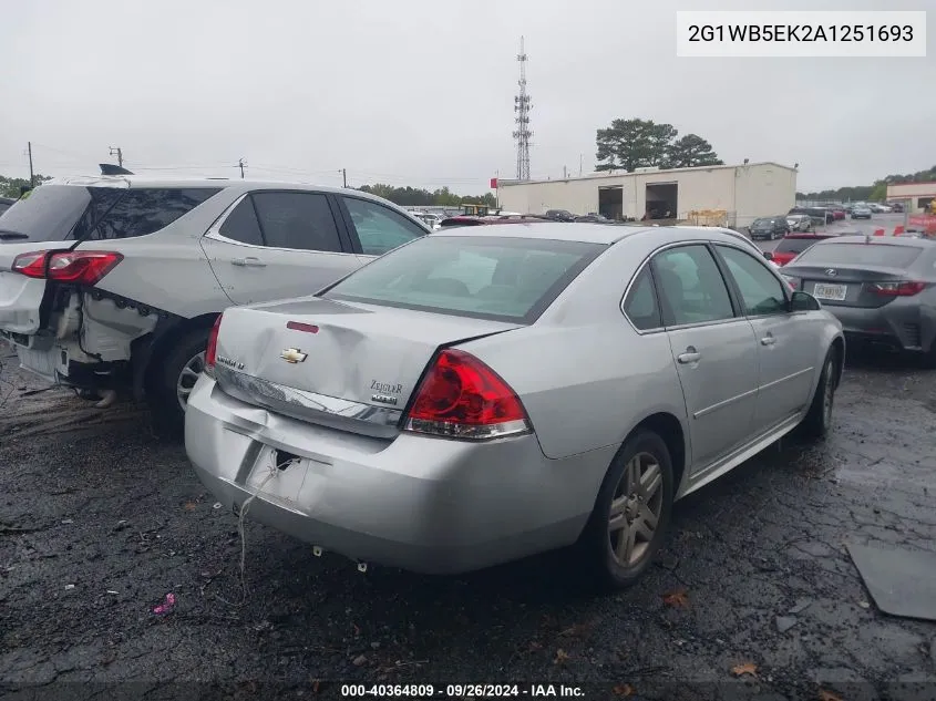 2010 Chevrolet Impala Lt VIN: 2G1WB5EK2A1251693 Lot: 40364809