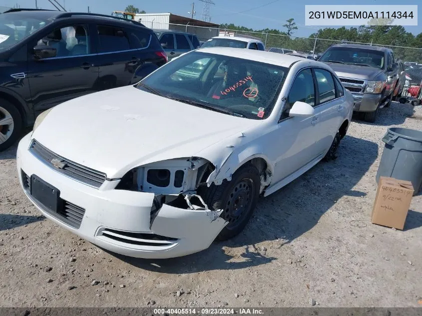 2010 Chevrolet Impala Police VIN: 2G1WD5EM0A1114344 Lot: 40405514