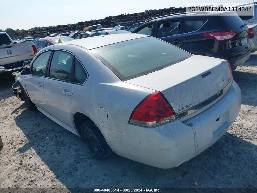 2010 Chevrolet Impala Police VIN: 2G1WD5EM0A1114344 Lot: 40405514