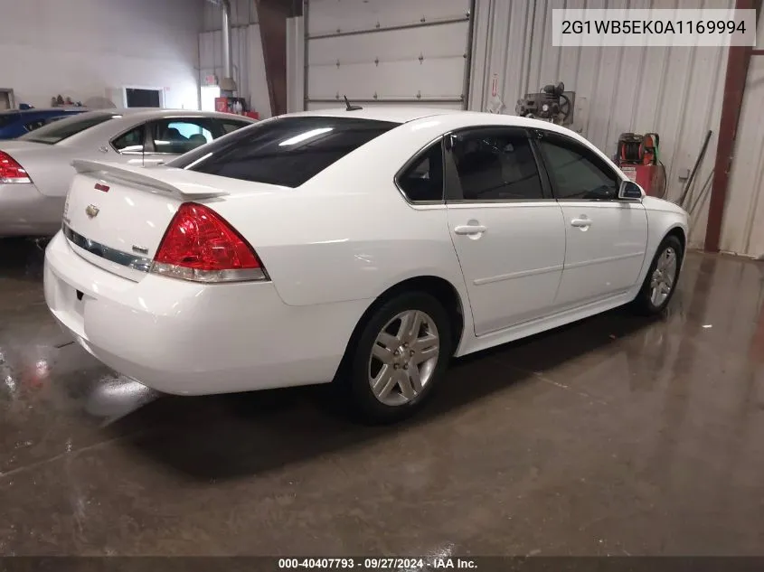 2010 Chevrolet Impala Lt VIN: 2G1WB5EK0A1169994 Lot: 40407793