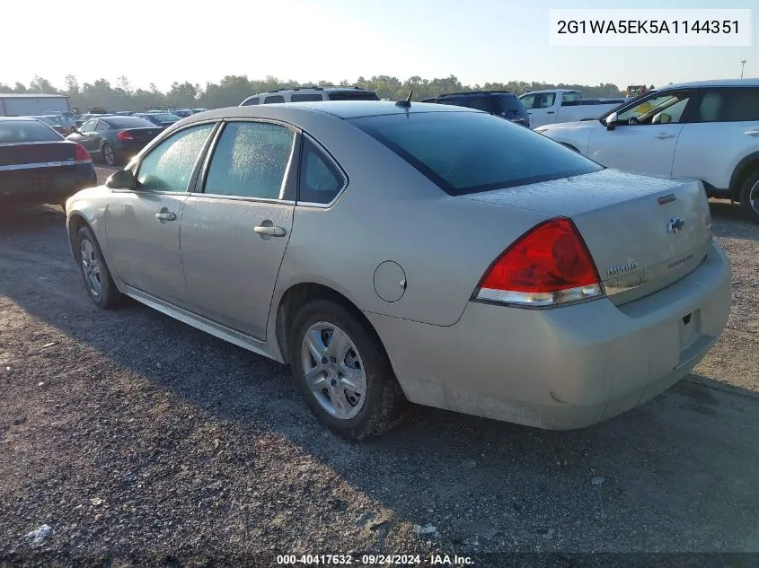 2010 Chevrolet Impala Ls VIN: 2G1WA5EK5A1144351 Lot: 40417632