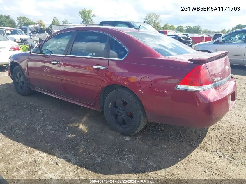 2010 Chevrolet Impala Lt VIN: 2G1WB5EK6A1171703 Lot: 40418424