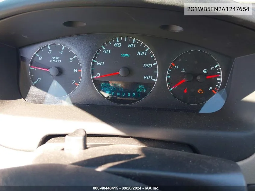 2G1WB5EN2A1247654 2010 Chevrolet Impala Lt