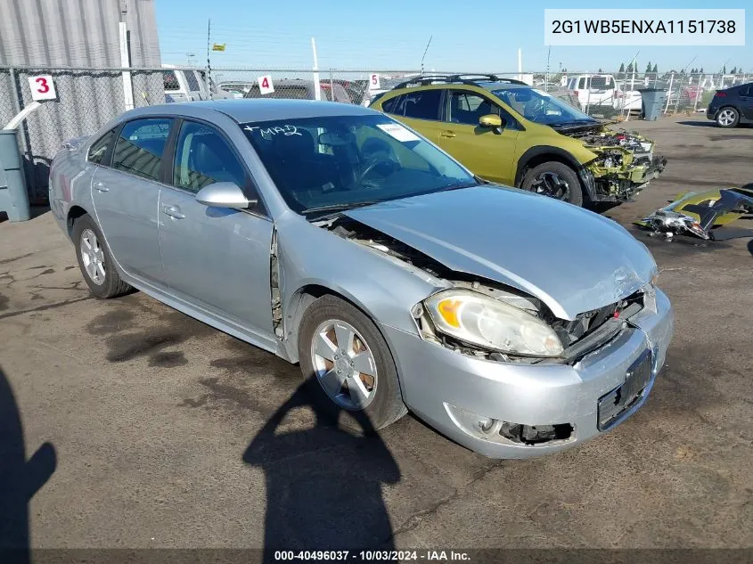 2G1WB5ENXA1151738 2010 Chevrolet Impala Lt