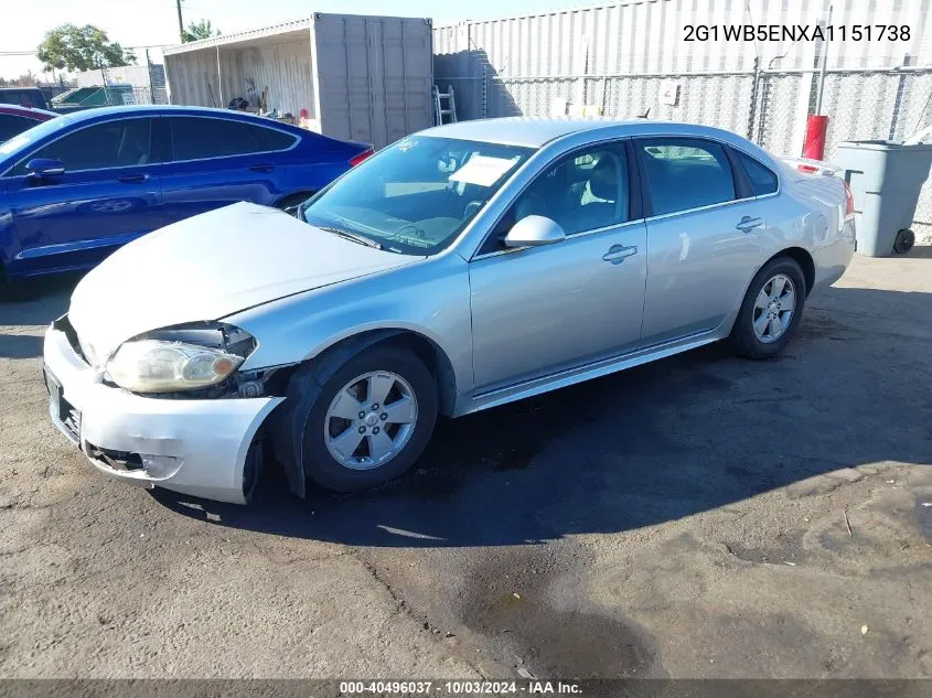 2G1WB5ENXA1151738 2010 Chevrolet Impala Lt