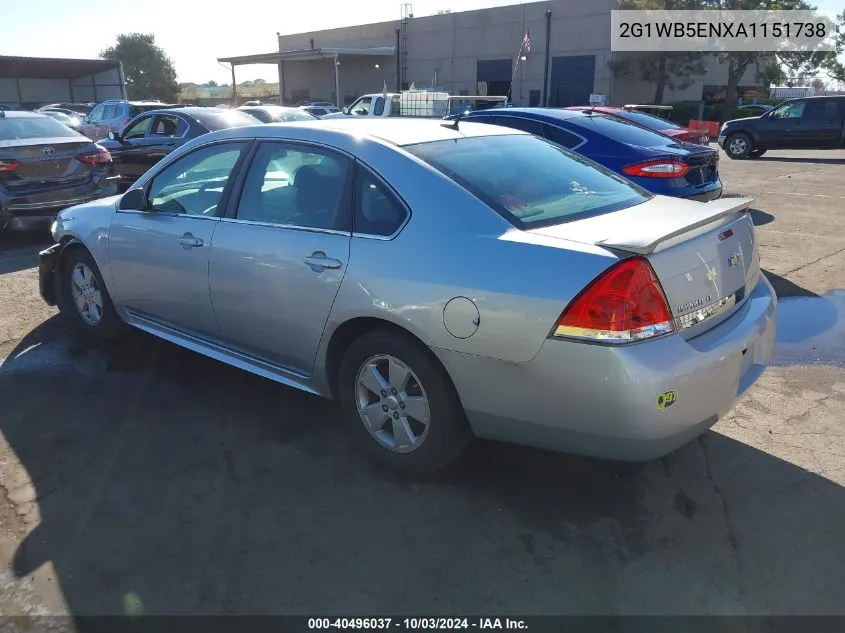 2010 Chevrolet Impala Lt VIN: 2G1WB5ENXA1151738 Lot: 40496037