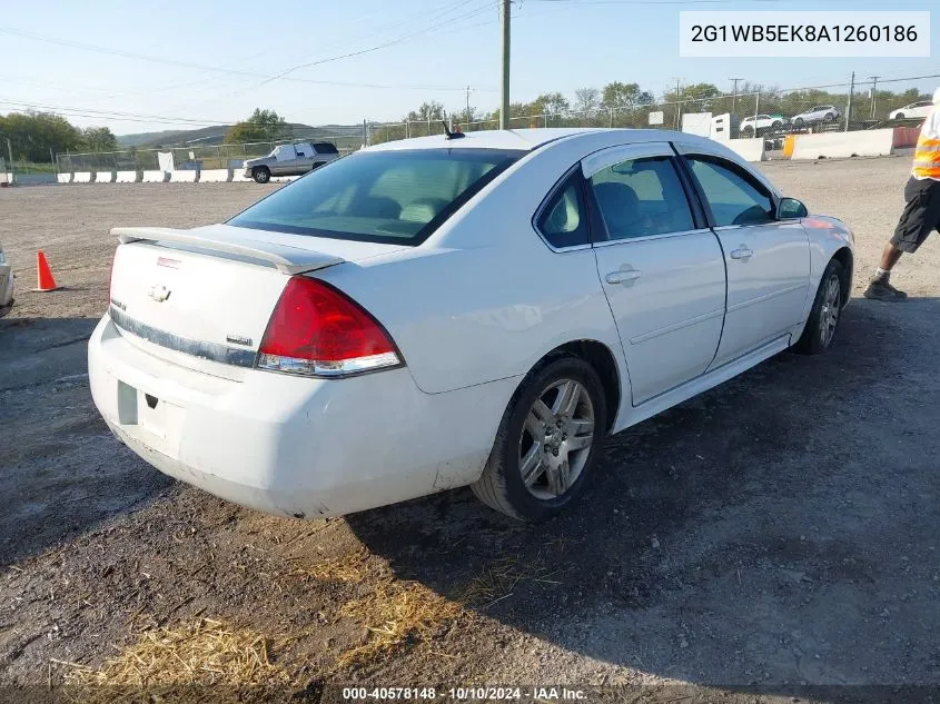 2010 Chevrolet Impala Lt VIN: 2G1WB5EK8A1260186 Lot: 40578148