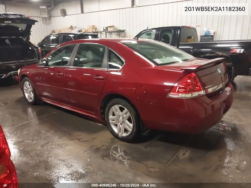 2010 Chevrolet Impala Lt VIN: 2G1WB5EK2A1182360 Lot: 40696246