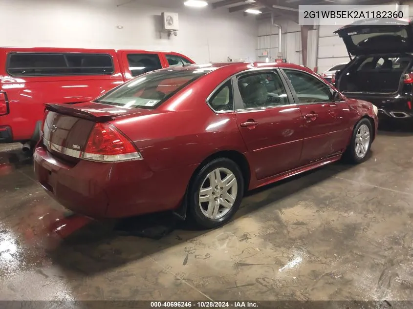 2G1WB5EK2A1182360 2010 Chevrolet Impala Lt