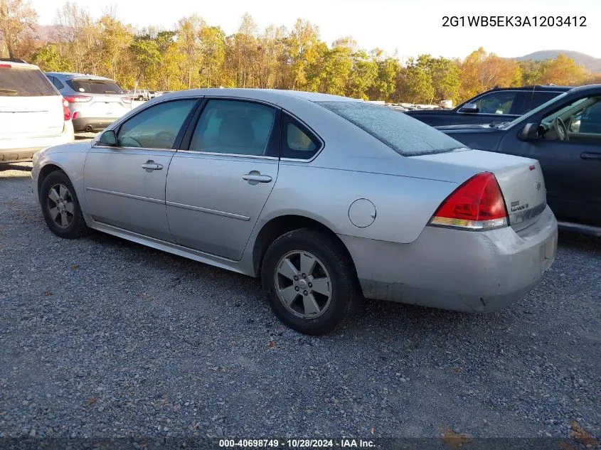 2010 Chevrolet Impala Lt VIN: 2G1WB5EK3A1203412 Lot: 40698749