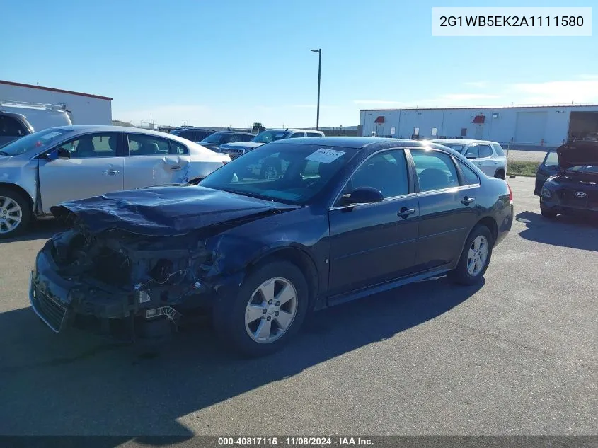 2010 Chevrolet Impala Lt VIN: 2G1WB5EK2A1111580 Lot: 40817115