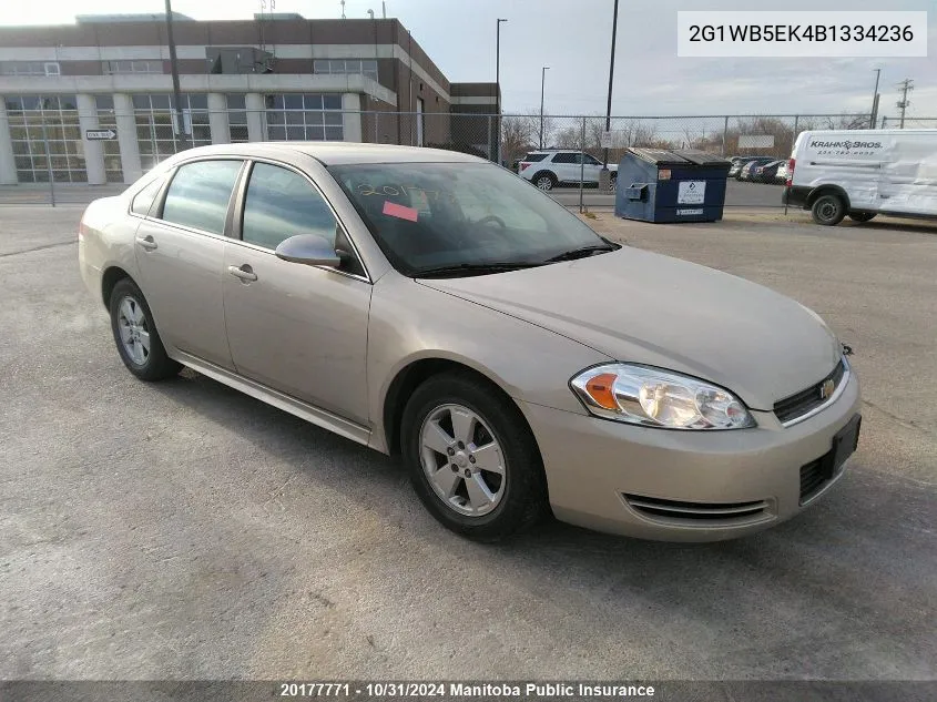 2011 Chevrolet Impala Lt V6 VIN: 2G1WB5EK4B1334236 Lot: 20177771