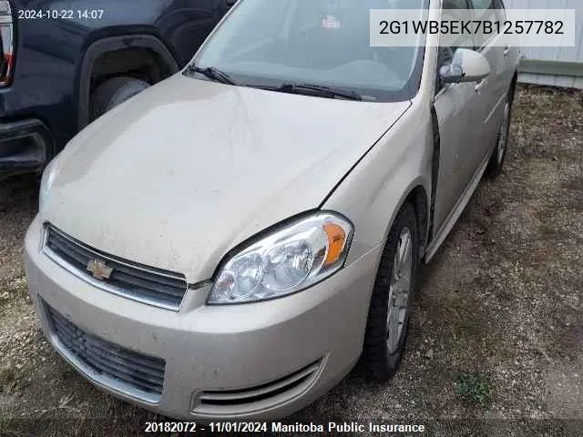 2011 Chevrolet Impala Lt V6 VIN: 2G1WB5EK7B1257782 Lot: 20182072