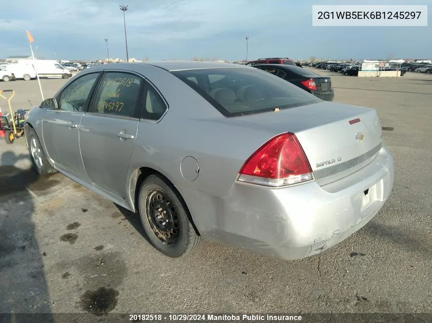 2011 Chevrolet Impala Lt V6 VIN: 2G1WB5EK6B1245297 Lot: 20182518