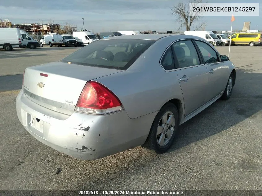 2011 Chevrolet Impala Lt V6 VIN: 2G1WB5EK6B1245297 Lot: 20182518