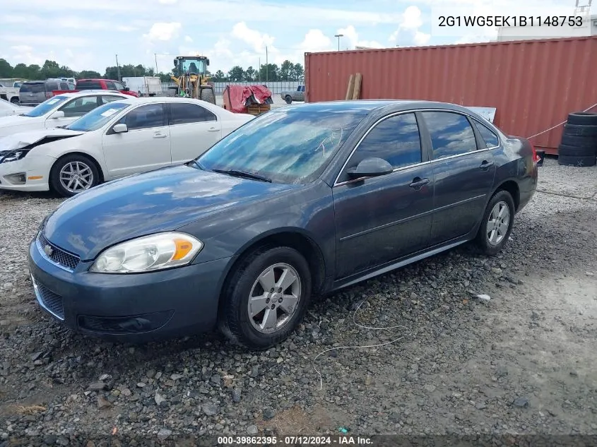 2011 Chevrolet Impala Lt VIN: 2G1WG5EK1B1148753 Lot: 39862395