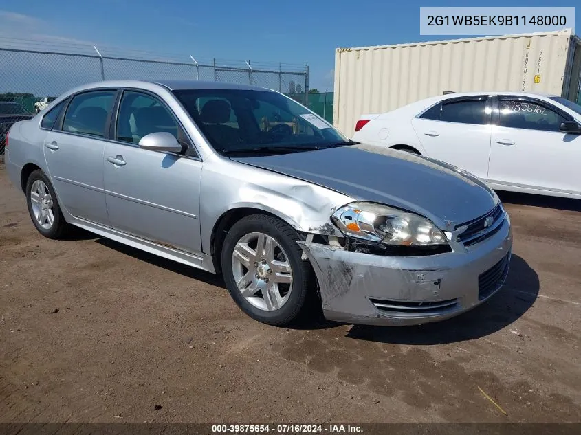 2011 Chevrolet Impala Lt VIN: 2G1WB5EK9B1148000 Lot: 39875654