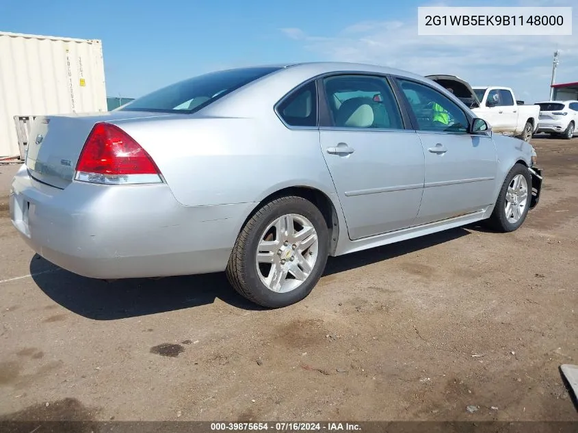 2011 Chevrolet Impala Lt VIN: 2G1WB5EK9B1148000 Lot: 39875654