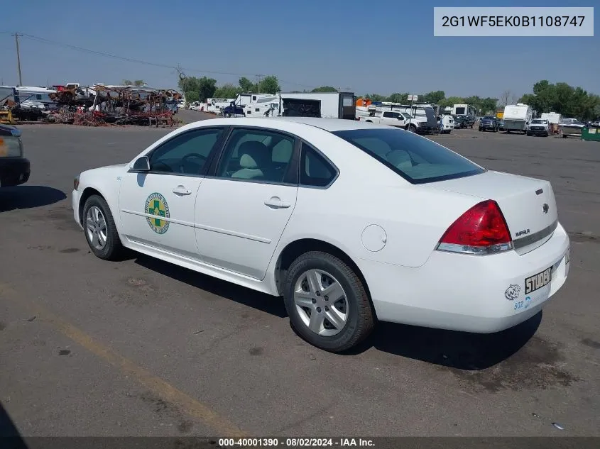 2011 Chevrolet Impala Ls VIN: 2G1WF5EK0B1108747 Lot: 40001390