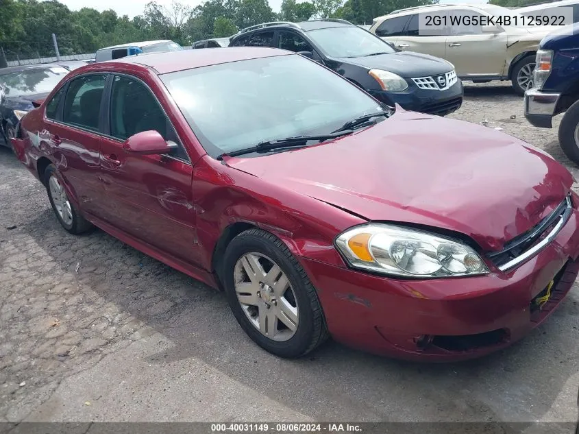 2011 Chevrolet Impala Lt VIN: 2G1WG5EK4B1125922 Lot: 40031149