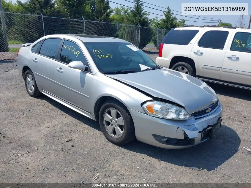 2011 Chevrolet Impala Lt VIN: 2G1WG5EK5B1316989 Lot: 40113167