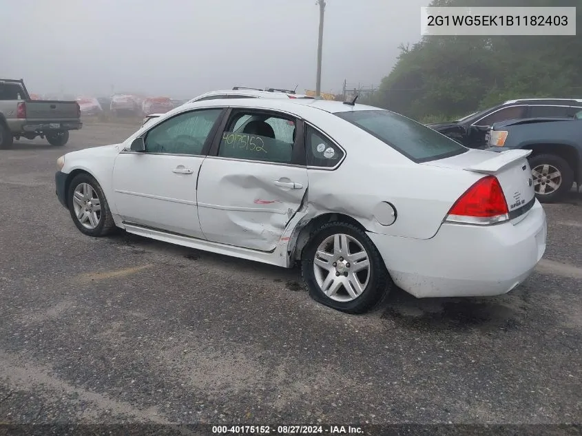 2011 Chevrolet Impala Lt VIN: 2G1WG5EK1B1182403 Lot: 40175152