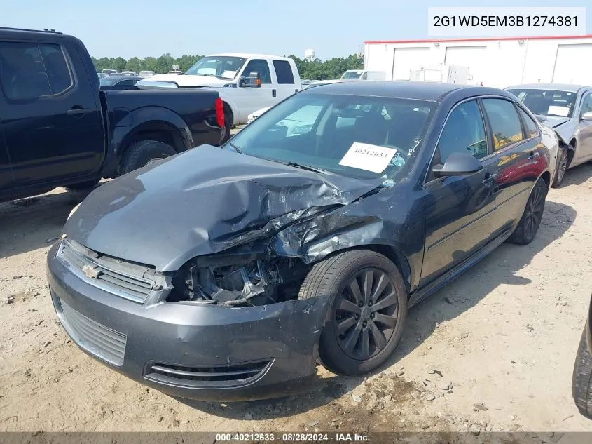 2011 Chevrolet Impala Police VIN: 2G1WD5EM3B1274381 Lot: 40212633