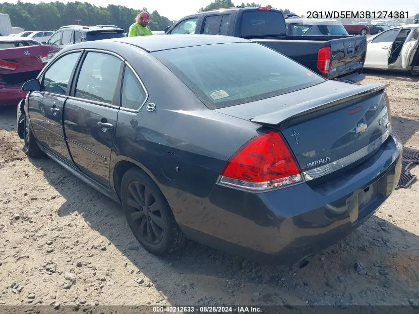 2G1WD5EM3B1274381 2011 Chevrolet Impala Police