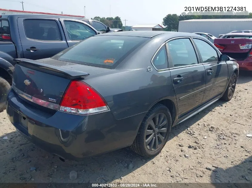 2011 Chevrolet Impala Police VIN: 2G1WD5EM3B1274381 Lot: 40212633