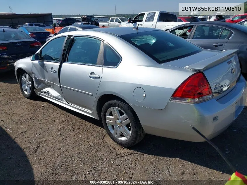 2011 Chevrolet Impala Lt VIN: 2G1WB5EK0B1190510 Lot: 40302681