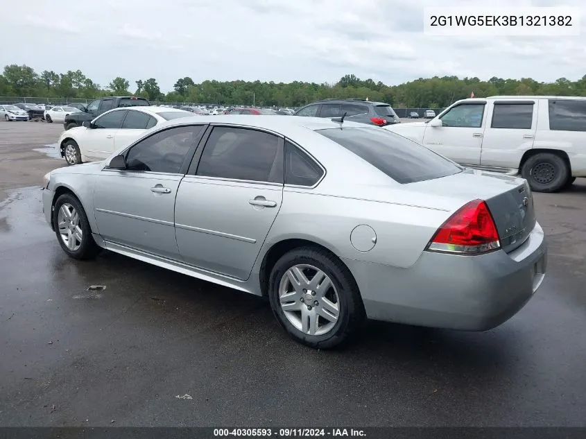 2011 Chevrolet Impala Lt VIN: 2G1WG5EK3B1321382 Lot: 40305593