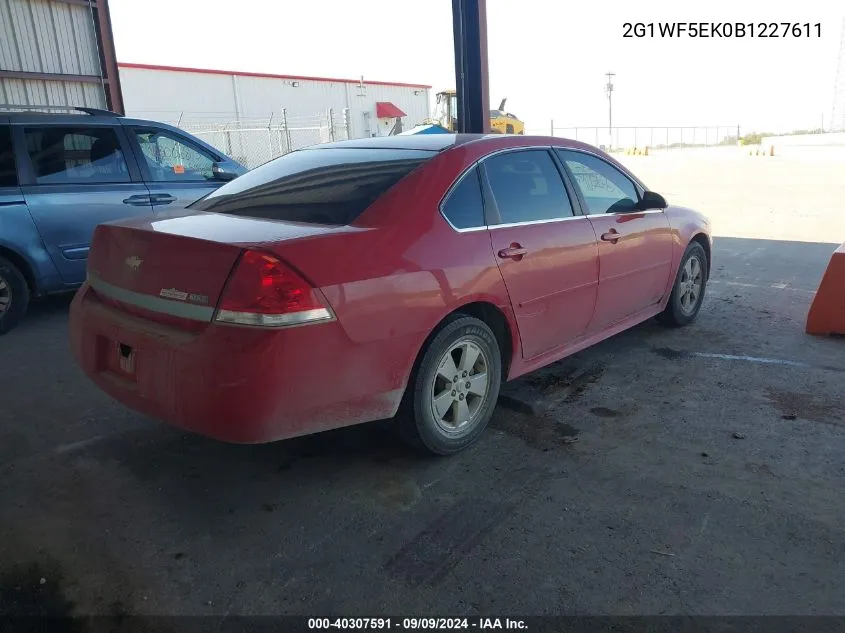 2011 Chevrolet Impala Ls VIN: 2G1WF5EK0B1227611 Lot: 40307591