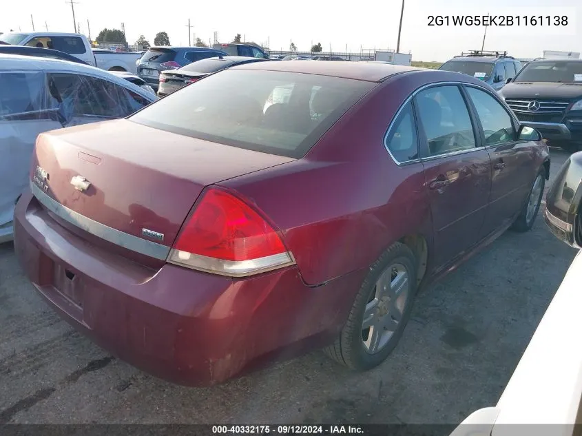 2011 Chevrolet Impala Lt VIN: 2G1WG5EK2B1161138 Lot: 40332175