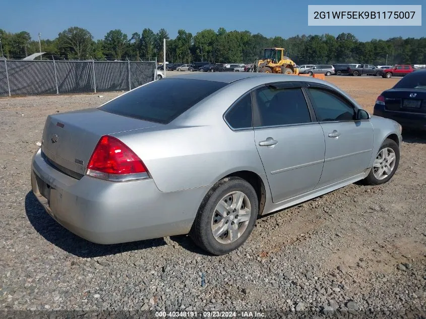 2011 Chevrolet Impala Ls VIN: 2G1WF5EK9B1175007 Lot: 40348191