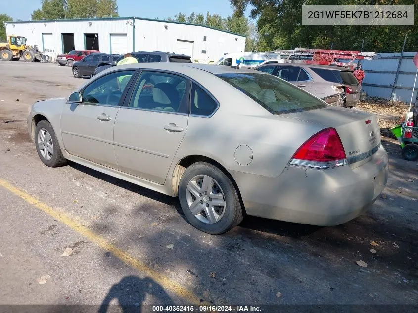 2011 Chevrolet Impala Ls VIN: 2G1WF5EK7B1212684 Lot: 40352415