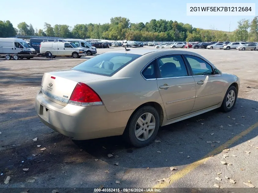 2011 Chevrolet Impala Ls VIN: 2G1WF5EK7B1212684 Lot: 40352415