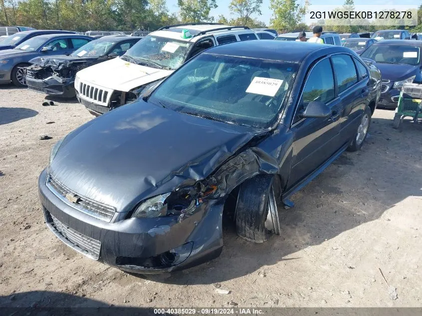 2011 Chevrolet Impala Lt VIN: 2G1WG5EK0B1278278 Lot: 40385029