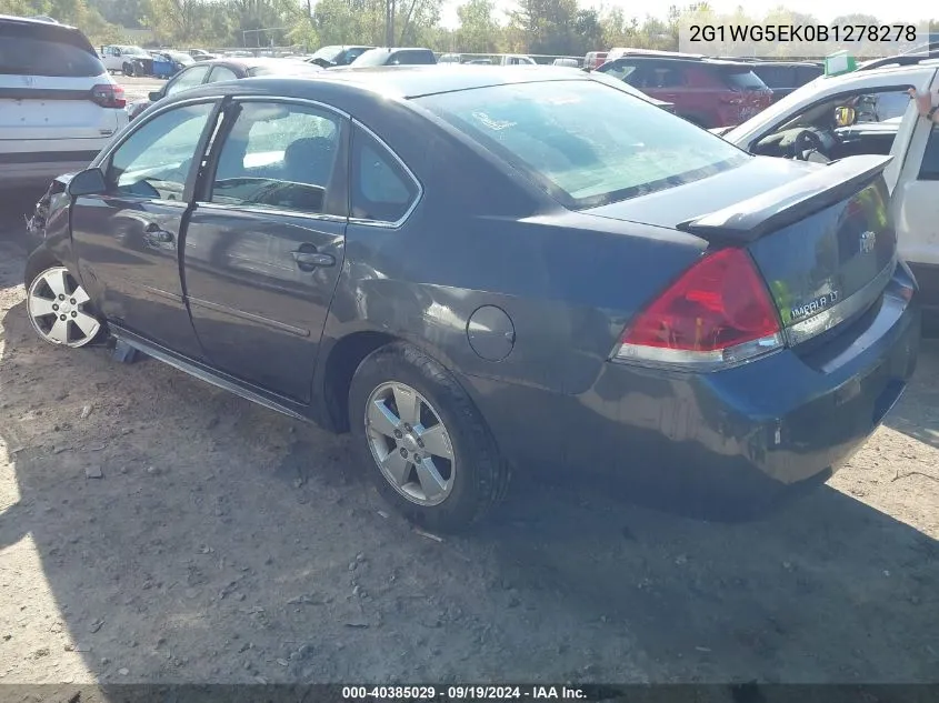 2011 Chevrolet Impala Lt VIN: 2G1WG5EK0B1278278 Lot: 40385029