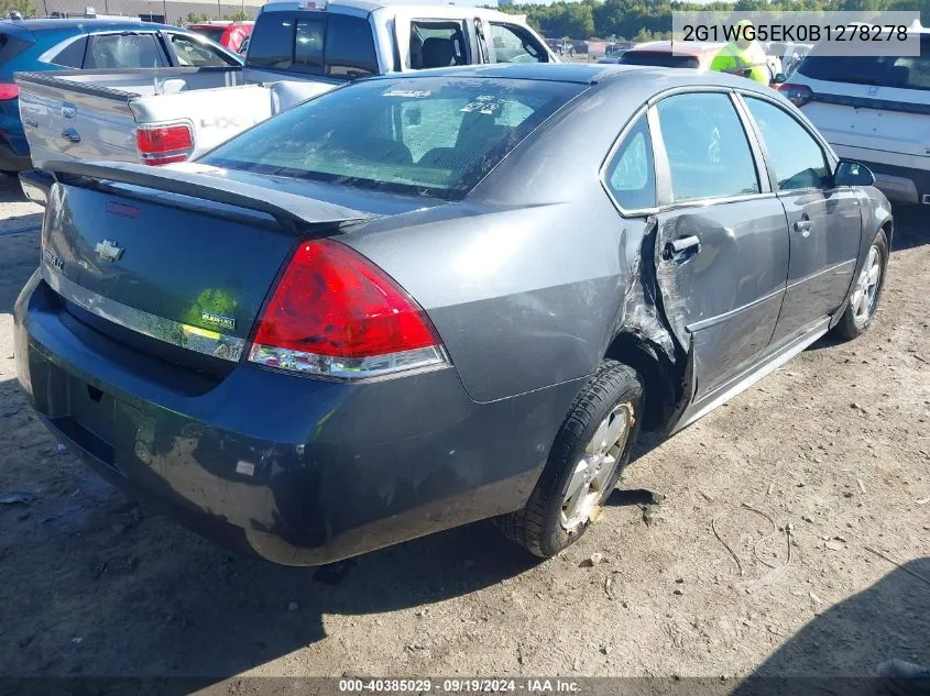 2011 Chevrolet Impala Lt VIN: 2G1WG5EK0B1278278 Lot: 40385029