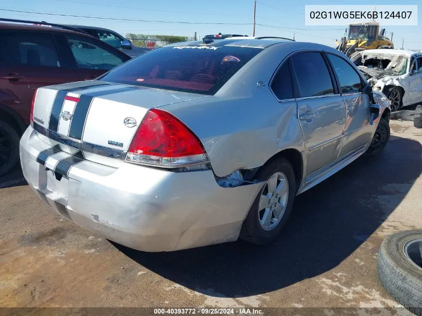 2011 Chevrolet Impala Lt VIN: 02G1WG5EK6B124407 Lot: 40393772