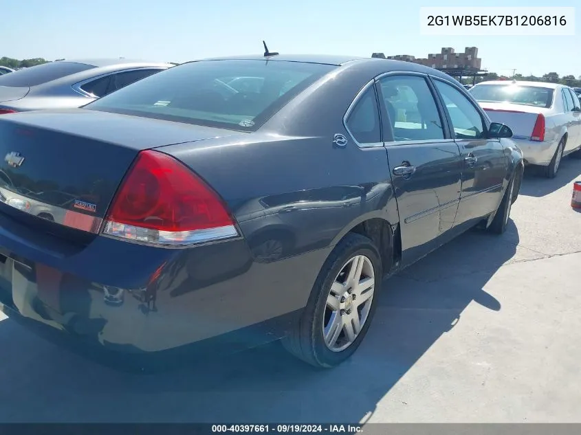 2011 Chevrolet Impala Lt VIN: 2G1WB5EK7B1206816 Lot: 40397661