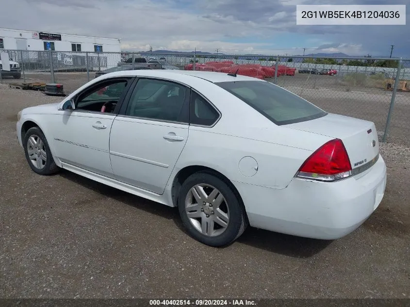 2011 Chevrolet Impala Lt VIN: 2G1WB5EK4B1204036 Lot: 40402514