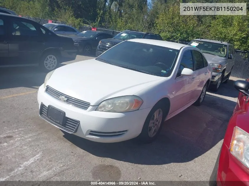 2011 Chevrolet Impala Ls VIN: 2G1WF5EK7B1150204 Lot: 40414966