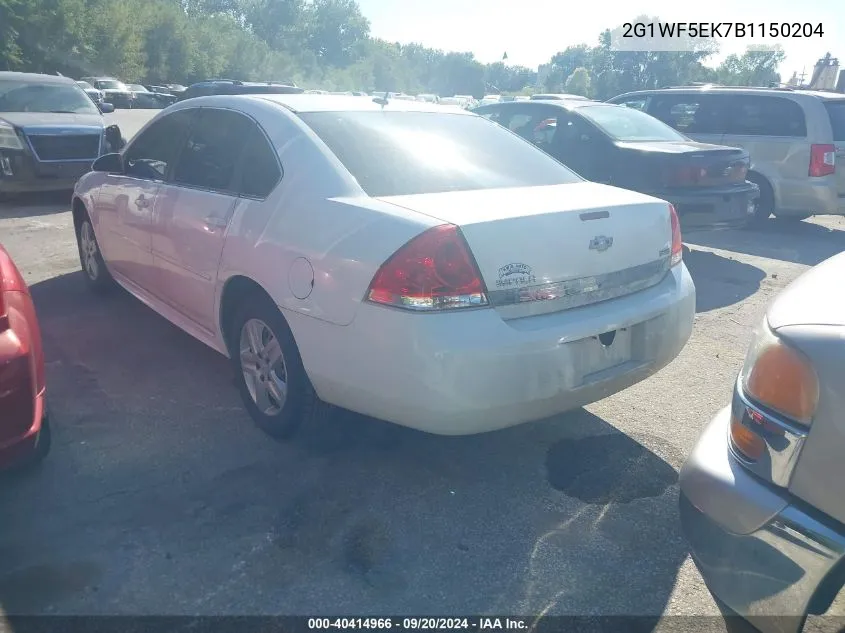 2011 Chevrolet Impala Ls VIN: 2G1WF5EK7B1150204 Lot: 40414966