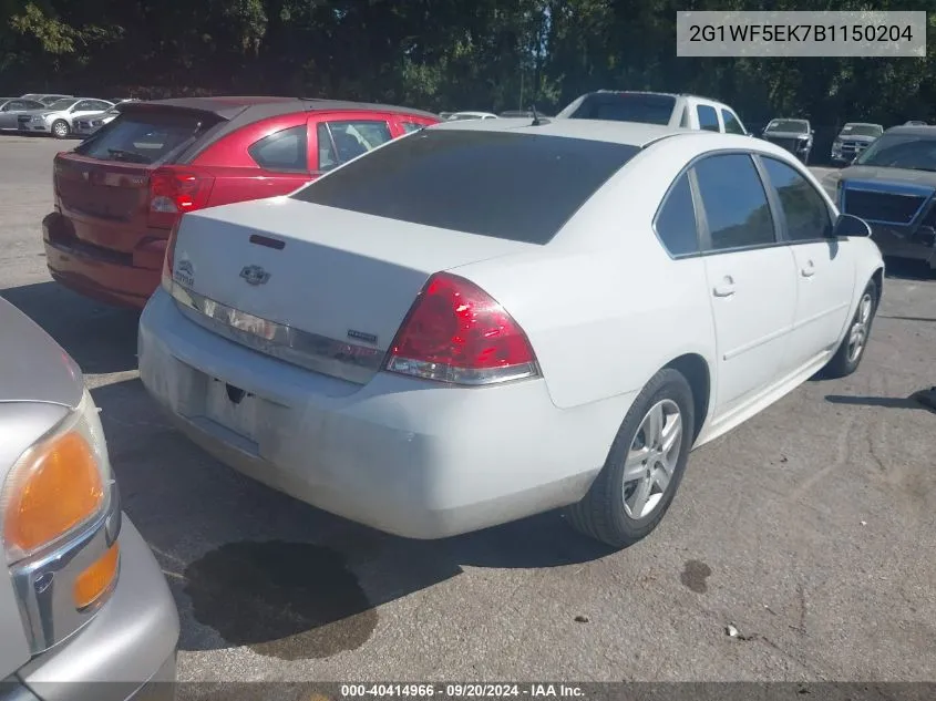 2011 Chevrolet Impala Ls VIN: 2G1WF5EK7B1150204 Lot: 40414966