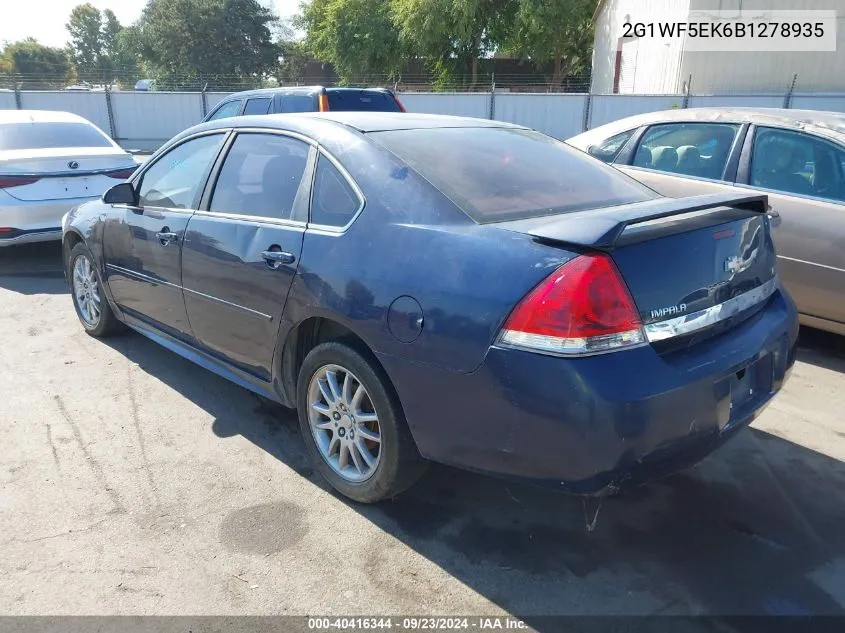 2011 Chevrolet Impala Ls VIN: 2G1WF5EK6B1278935 Lot: 40416344